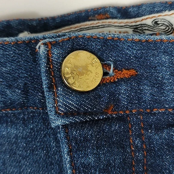 NWOT! 90s Italian Designer Krizia Jeans High Waist 28" Cotton Stretch Logo 33 EU - Picture 8 of 10